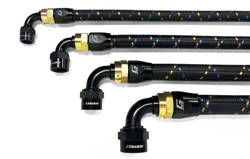GReddy AN04 180 DEGREE HOSE END SWIVEL BLACK/GOLD ANODIZED
