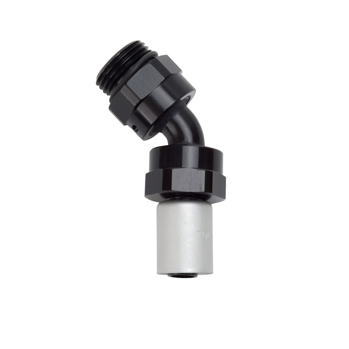 Russell Hose End Crimp On -6 Sae Port Male To -6 Hose 45 Deg Blk Anodized