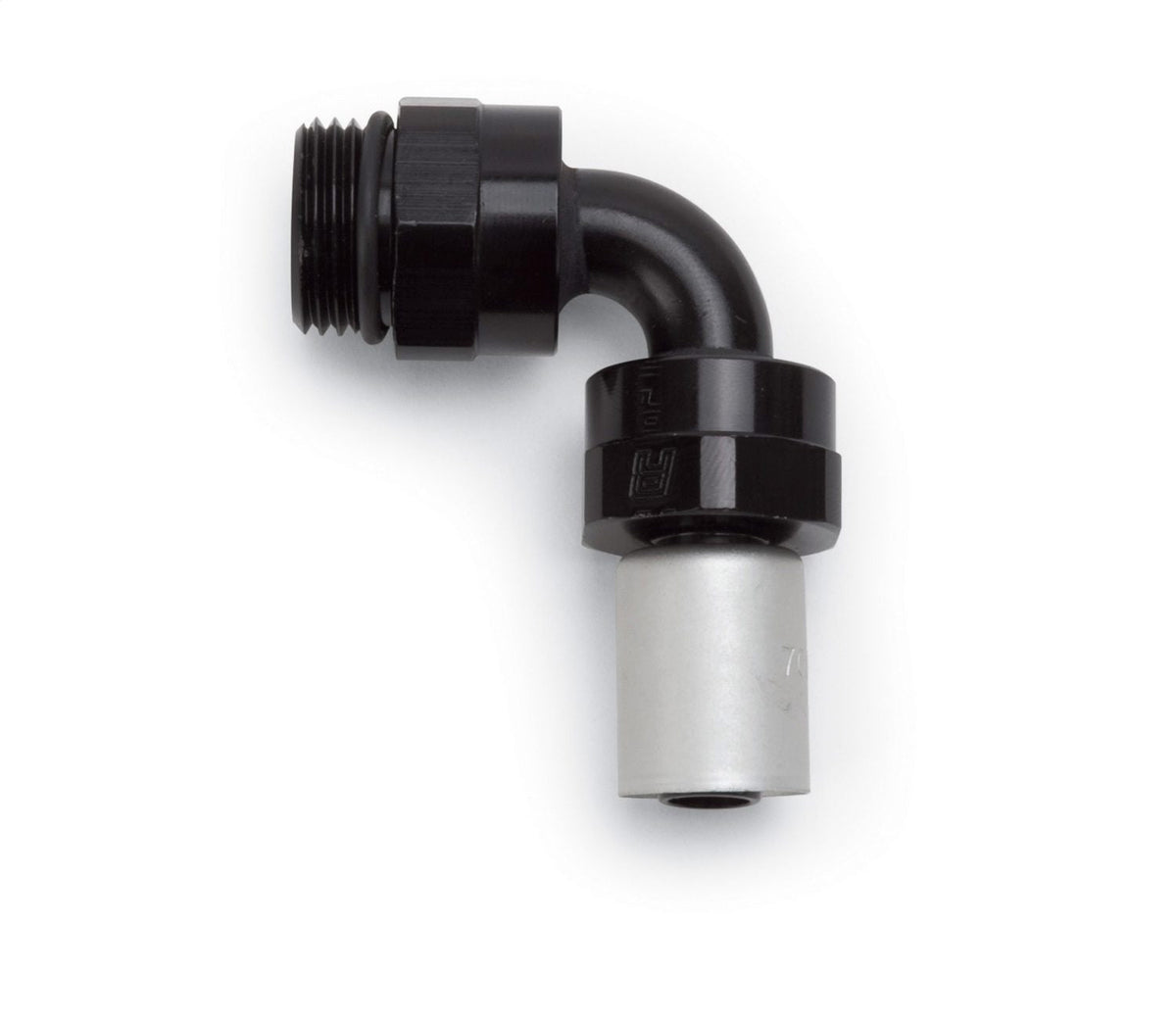 Russell Hose End Crimp On -6 Sae Port Male To -6 Hose 90 Deg Blk Anodized