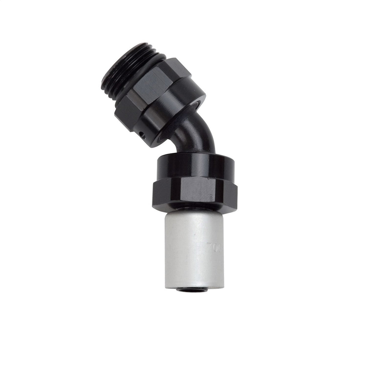 Russell Hose End Crimp On -8 Sae Port Male To -8 Hose 45 Deg Blk Anodized