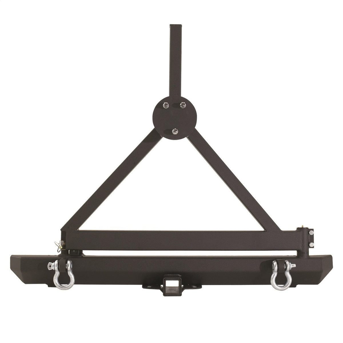 Smittybilt SRC Classic Rear Bumper W/ D-Rings, Hitch & Tire Carrier - Black Textured — Fits Jeep