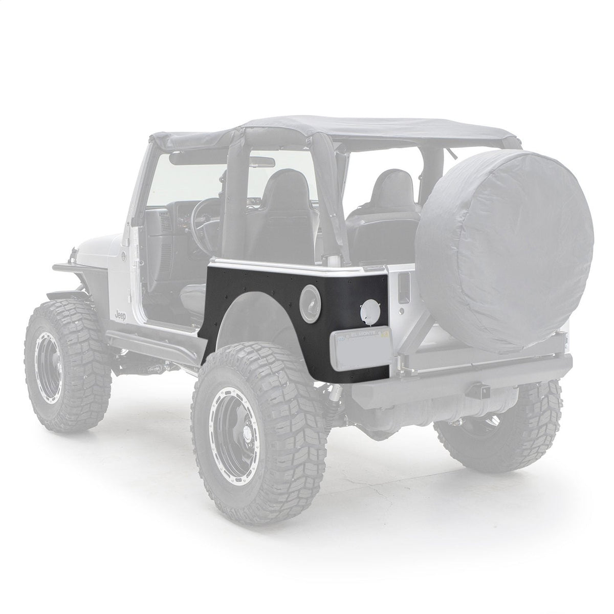 Smittybilt XRC Rear Corner Guards - Black Textured — Fits Jeep Wrangler TJ/LJ 1997-2006