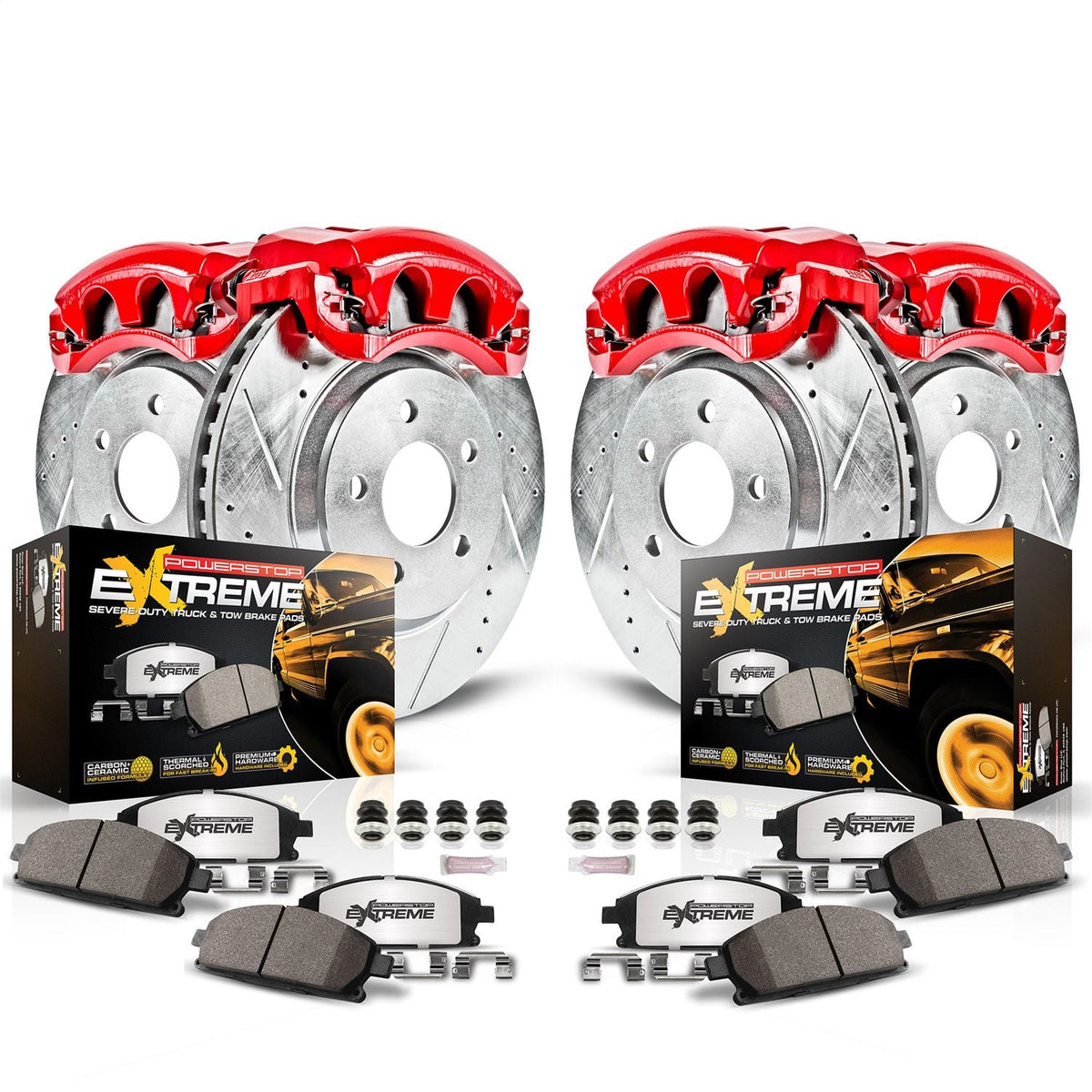 Power Stop Z36 Truck & Tow Front & Rear Brake Kit w/Calipers — Fits 2003-2009 Lexus GX470