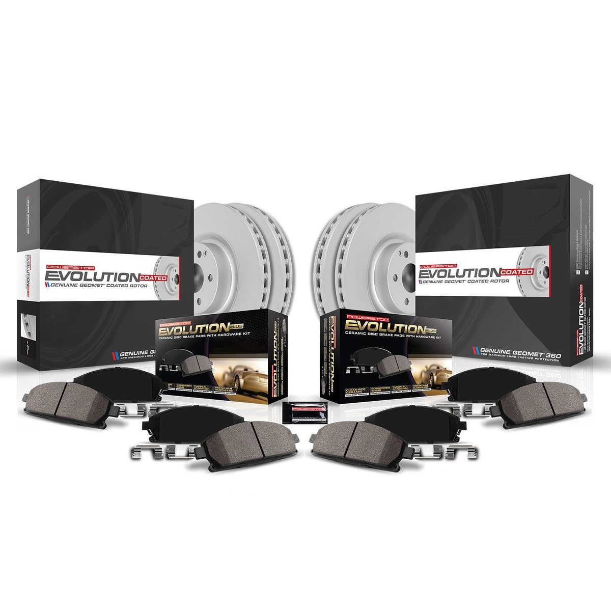 Power Stop 17-18 Hyundai Santa Fe Front & Rear Z17 Evolution Geomet Coated Brake Kit