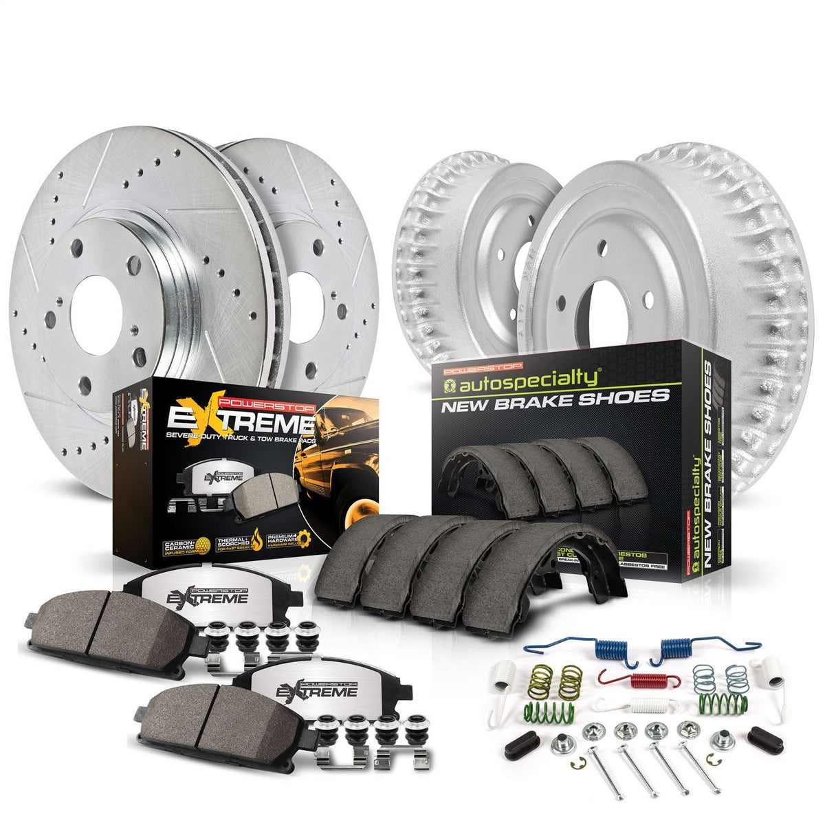 Power Stop Z36 Truck & Tow Carbon-Fiber Ceramic Front & Rear Brake Kit — Fits 2001-2002 Toyota 4Runner, 2004 Toyota Tacoma