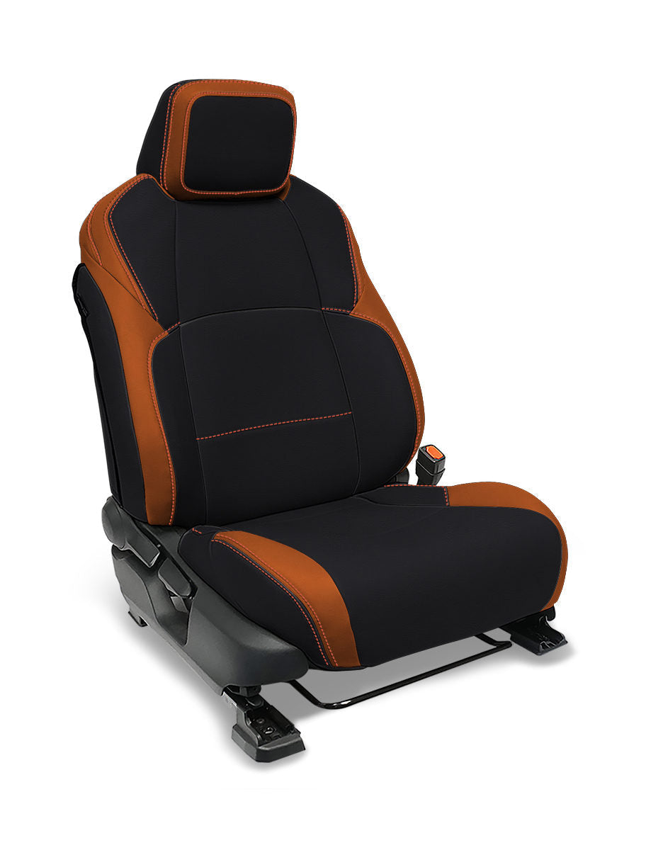 PRP 2024 Toyota Tacoma Front Seat Covers - Black and Orange (Pair)