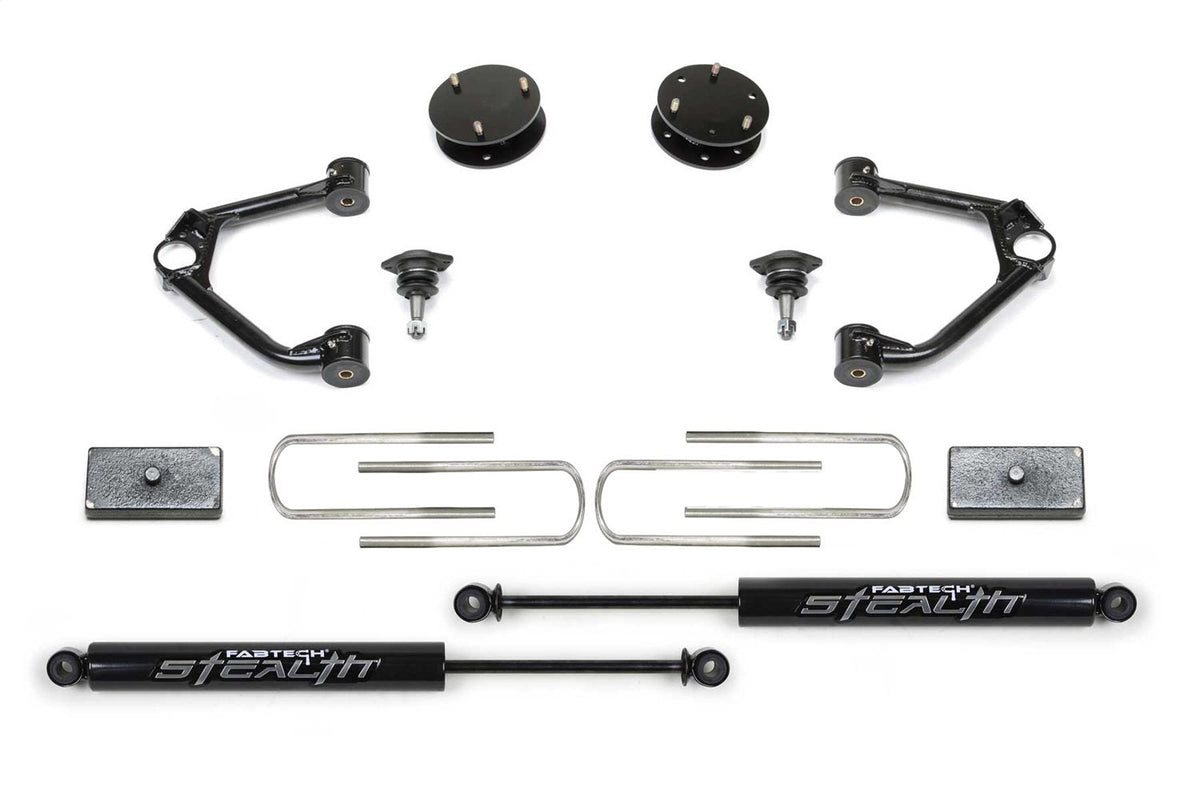 Fabtech 2025 GM 1500 2WD/4WD 3in UCA Ball Joint Sport System w/ Stealth Shocks