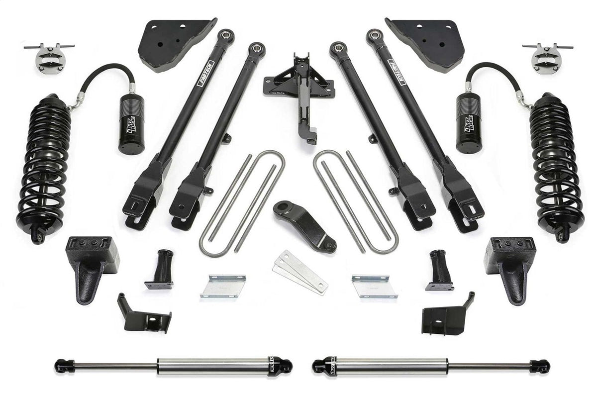 Fabtech 23-24 Ford F250/350 4WD Diesel 4in 4 Link System w/ 4.0 Resi & 2.25 DL Shocks