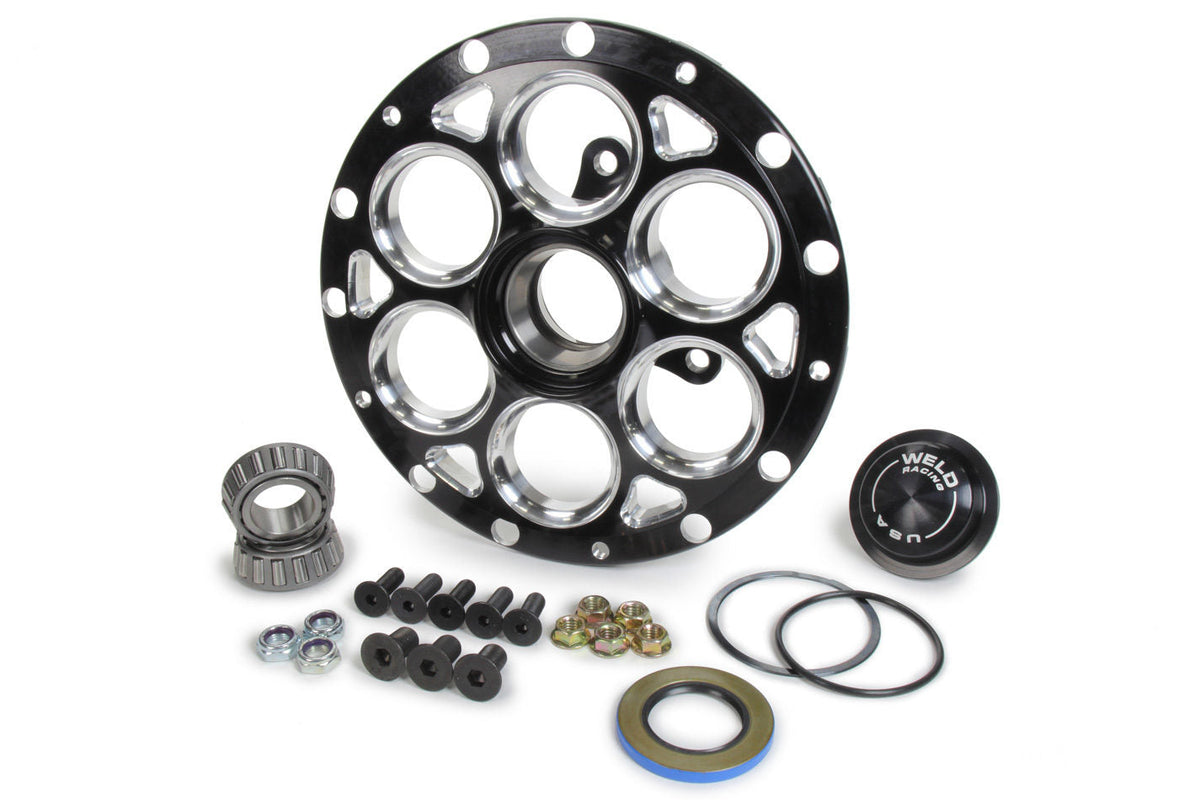 Weld Magnum Hub - Straight Shaft 13in./15in. - Black w/3-Lug Rotor Mount