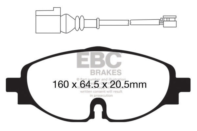 Pastillas de freno delanteras EBC 14+ Audi A3 1.8 Turbo Ultimax2