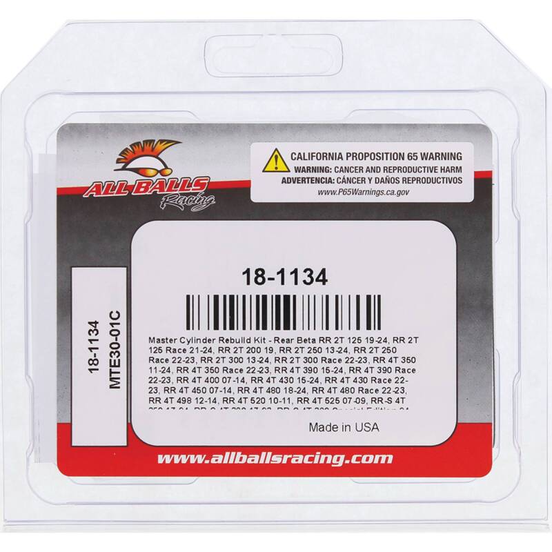 All Balls Racing Master Cylinder Rebuild Kit