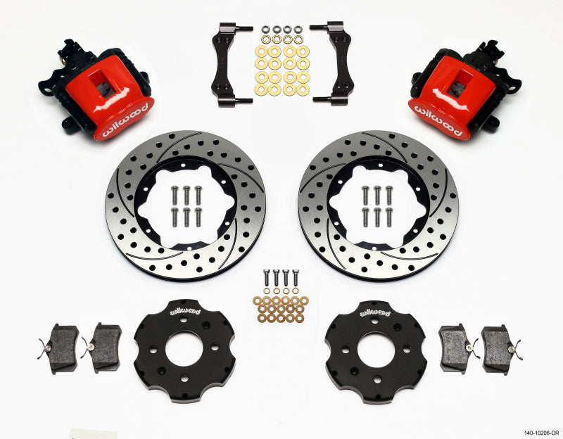 Wilwood Combination Parking Brake Rear Kit 11in Drilled Disc - Fits 1990-2001 Acura Integra, 1990-1991 Honda CRX, 1992-2000 Honda Civic