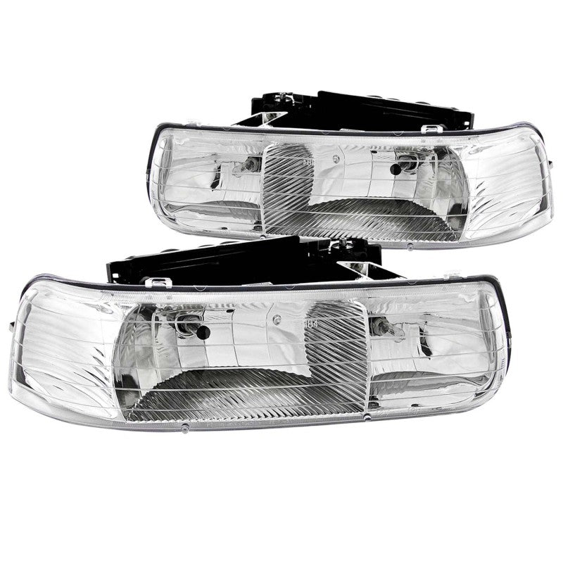 Faros delanteros de cristal cromados para Chevrolet Silverado 1500 ANZO 1999-2002