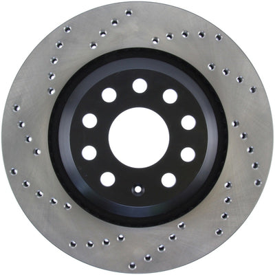 StopTech Drilled Right Rear Rotor — Fits 09-13 VW CC 3.6L VR6, 08-09 & 12 Golf R/R32