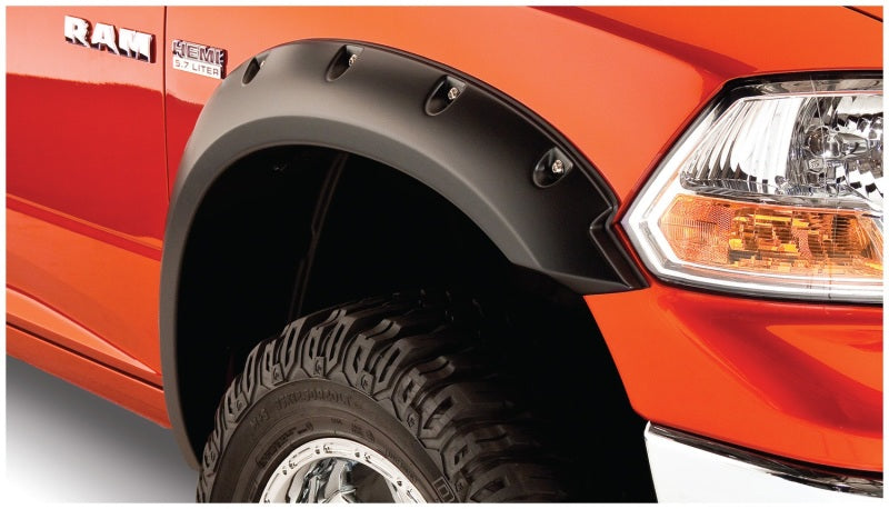 Guardabarros estilo bolsillo para Dodge Ram 1500 Fleetside Bushwacker 09-18, 4 piezas, 67,4/76,3/96,3 pulgadas, color negro