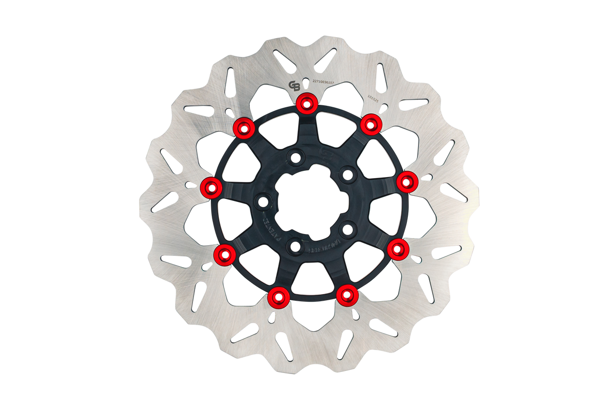 Gbrakes Rotor 11.8"FLOATING Wave FR Black/RED Buttons (GBDU074)