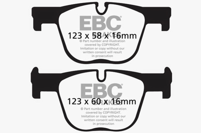 Pastillas de freno traseras EBC 12+ BMW 335 3.0 Turbo (F30) Yellowstuff