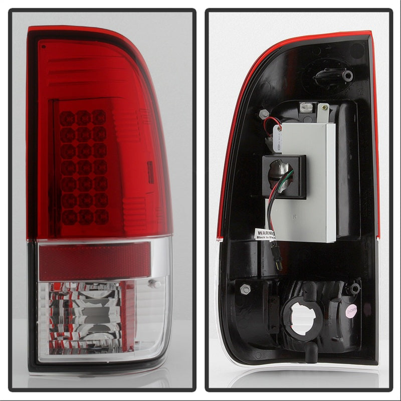 Luces traseras LED Spyder Ford F150 laterales 97-03/F250/350 Duty 99-07 rojas transparentes ALT-YD-FF15097-LED-RC