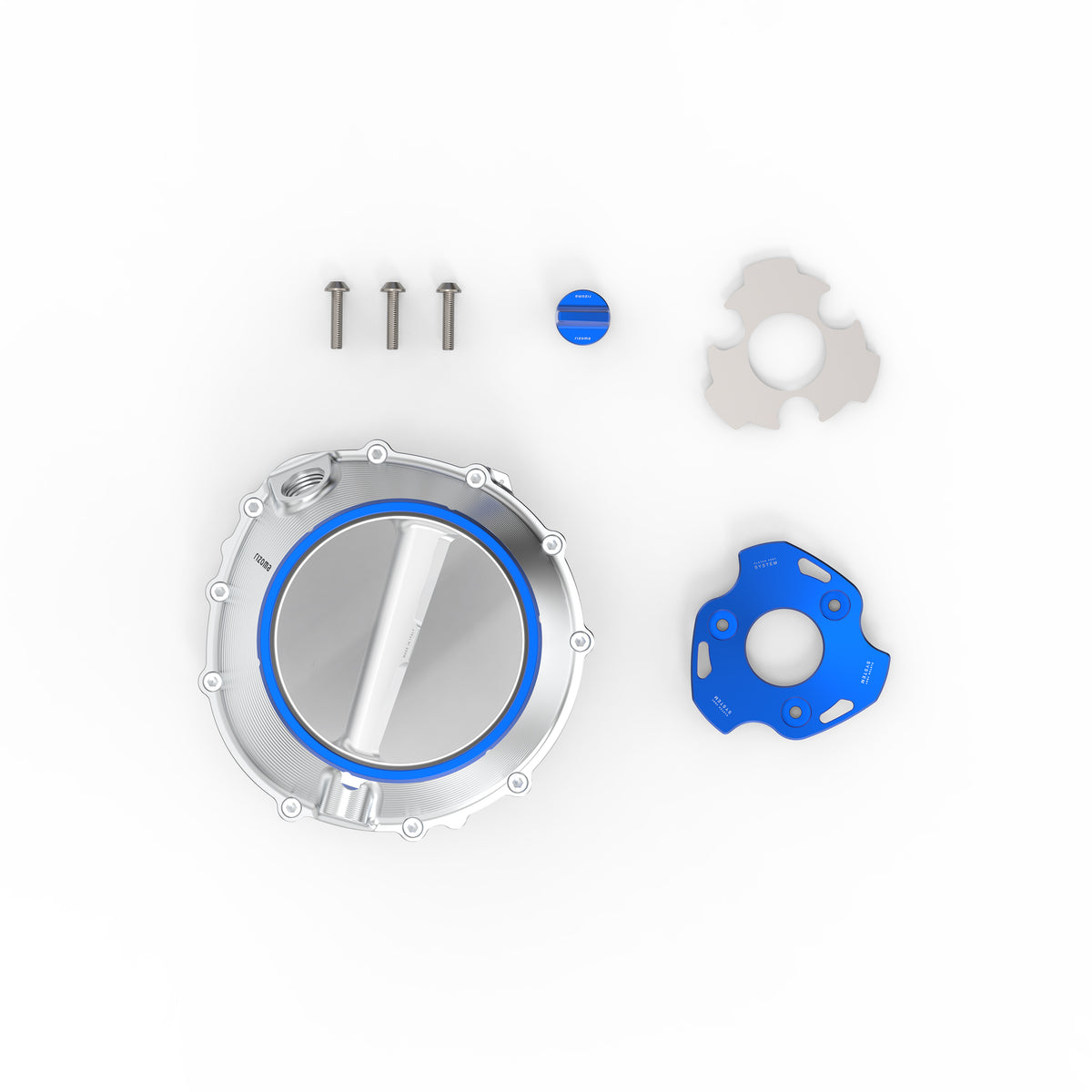 Rizoma Clutch Cover Silver/Blue BMW (ZBW109A)