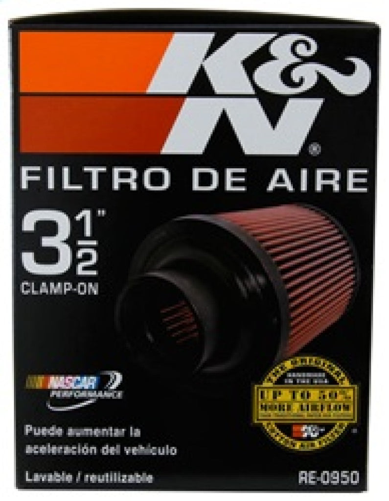 K&N Universal Rubber Filter 3 1/2inch ID FLG / 6inch Base / 4-5/8inch Top / 6inch Height