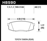 Pastillas de freno traseras de cerámica para Toyota Land Cruiser 08-14 Hawk Performance