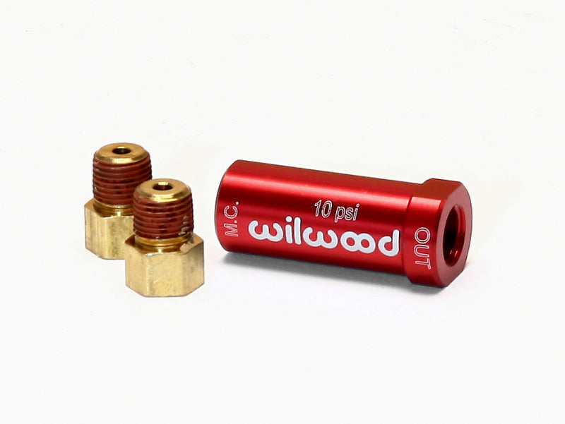 Wilwood Residual Pressure Valve w/ Fittings - 10# / Red - New Style