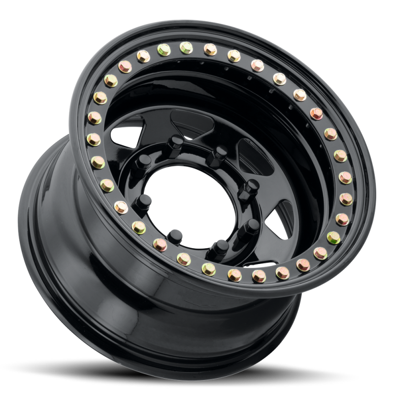 Raceline RT80 Rock 8 Spoke 15x10in / 8x165.1 BP / -25mm Offset / 130.81mm Bore - Gloss Black