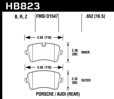 Hawk Performance Ceramic Brake Pads Rear — Fits 2012-2017 Audi A6/A7/S6/S8