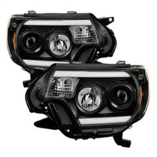 Cargar imagen en el visor de la galería, Spyder Toyota Tacoma 12-15 Projector Headlights Light Bar DRL Black PRO-YD-TT12-LBDRL-BK