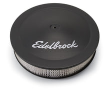 Cargar imagen en el visor de la galería, Edelbrock Air Cleaner Pro-Flo Series Round Steel Top Paper Element 14In Dia X 3 75In Dropped Base