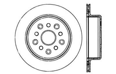 StopTech Drilled Left Rear Rotor — 1993-1998 Toyota Supra Twin Turbo