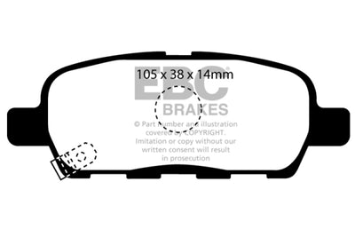 EBC Bluestuff NDX Rear Brake Pads — 2007-2008 Infiniti G35 3.5 Sport