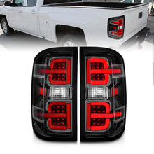 Cargar imagen en el visor de la galería, ANZO 15-19 Chevy Silverado 2500HD/3500HD (Halgn Only) LED Tail Lights w/Black Light Bar &amp; Clear Lens