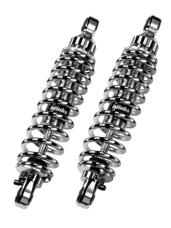 Bitubo WME0 Twinshocks Adjustable: Spring Preload, Rebound, Length 281mm, Chrome Edition (HD024WME03)