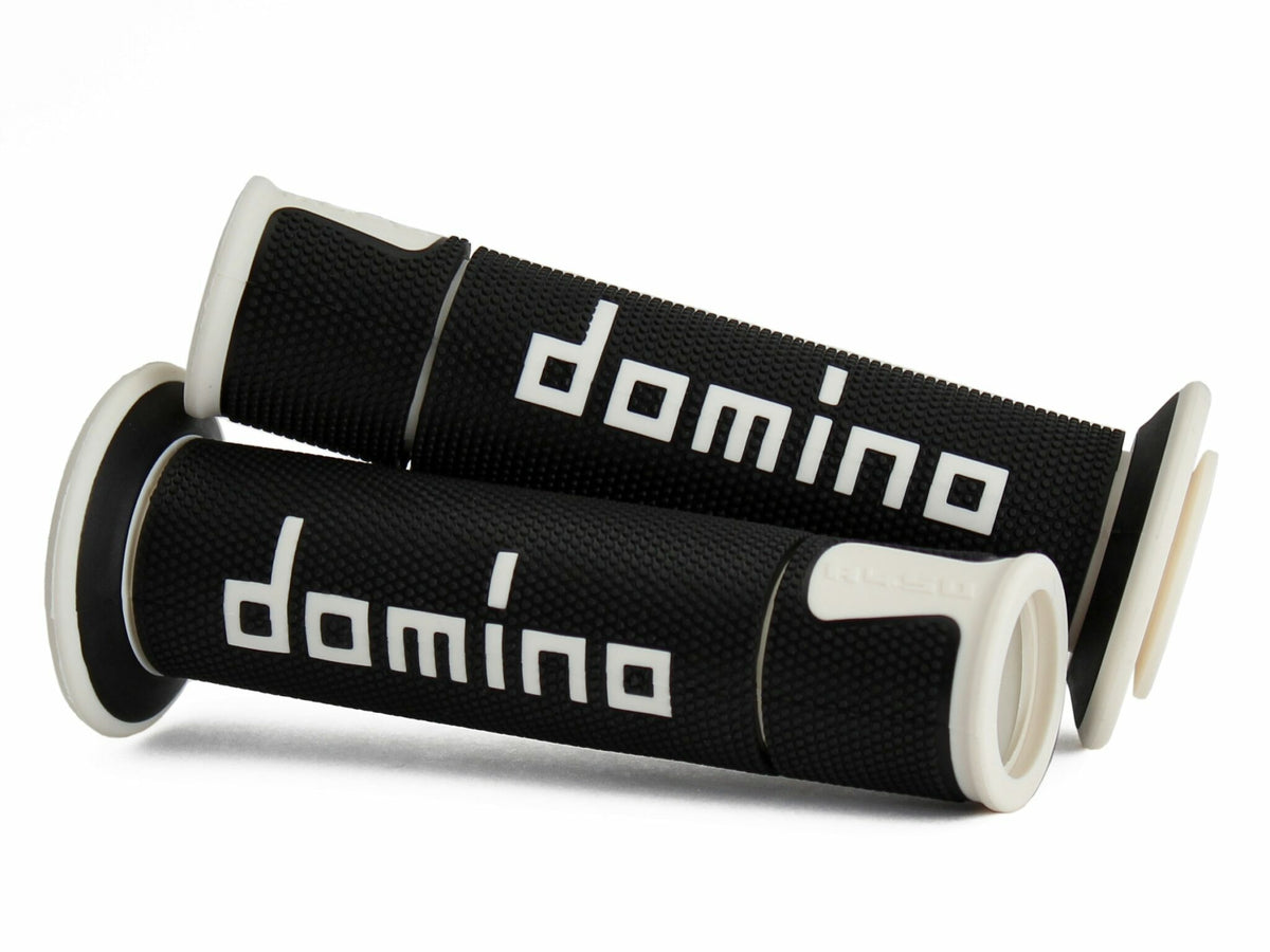 Domino Racing A450 Road Racing Grips Black/White Pair (A45041C4640B7-0)