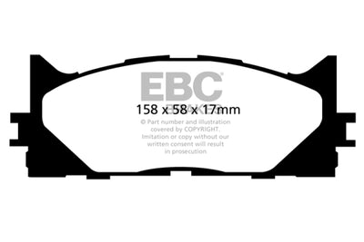 EBC Greenstuff Front Brake Pads — Fits 2013-2018 Lexus ES300h