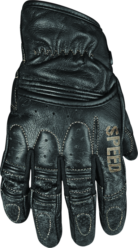 Guantes de cuero negros de Speed ​​and Strength Rust and Redemption, talla mediana