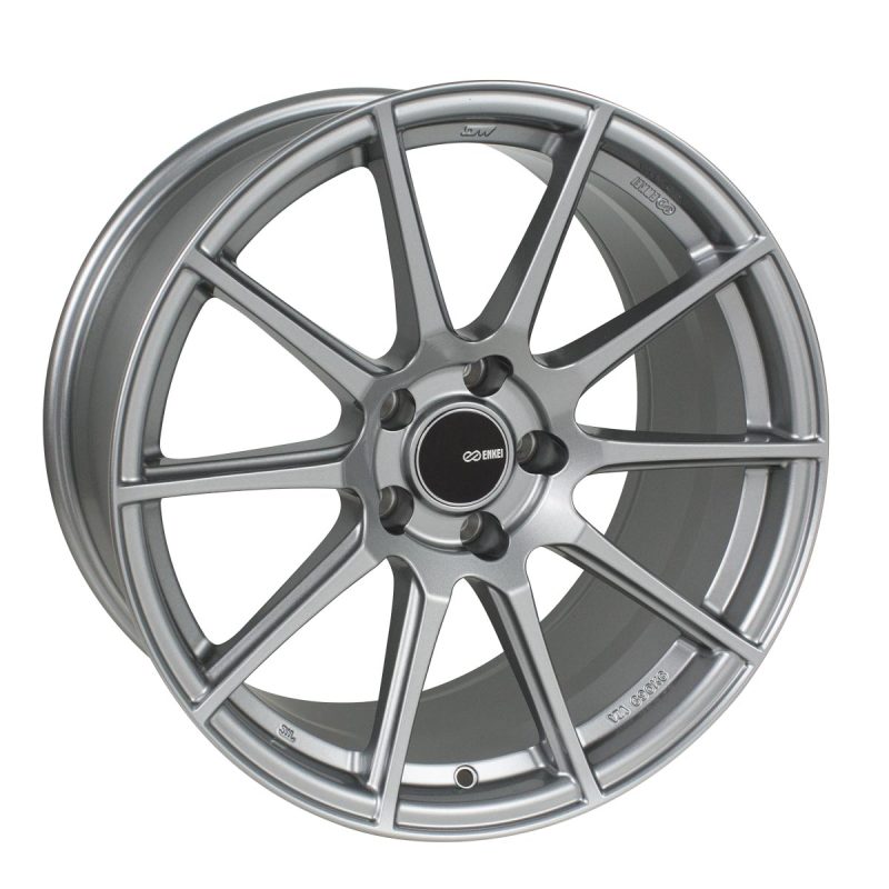 Rueda gris Enkei TS10 de 18 x 8,5, 5 x 114,3, 35 mm de desplazamiento y diámetro interior de 72,6 mm