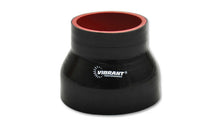 Cargar imagen en el visor de la galería, Vibrant 4 Ply Reinforced Silicone Transition Connector- 2.25in I.D. x 2.75in I.D. x 3in long (BLACK)