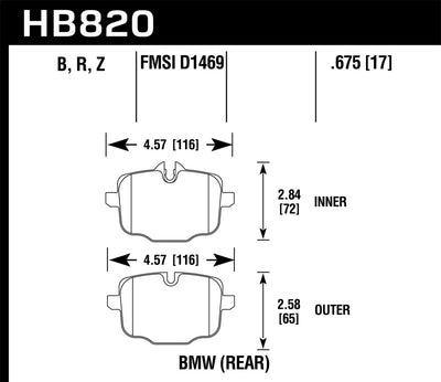 Hawk Performance Ceramic Rear Brake Pads — Fits 2012-2017 BMW M6 and 2013-2016 M5