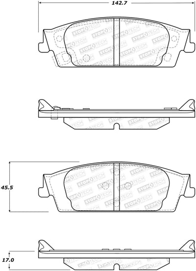 StopTech Street Brake Pads - Front/Rear — Fits Cadillac Escalade, Chevrolet Silverado, GMC Yukon