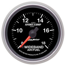 Cargar imagen en el visor de la galería, Autometer Sport-Comp II 52mm 8:1-18:1 AFR Wideband Air/Fuel Ratio Analog Gauge