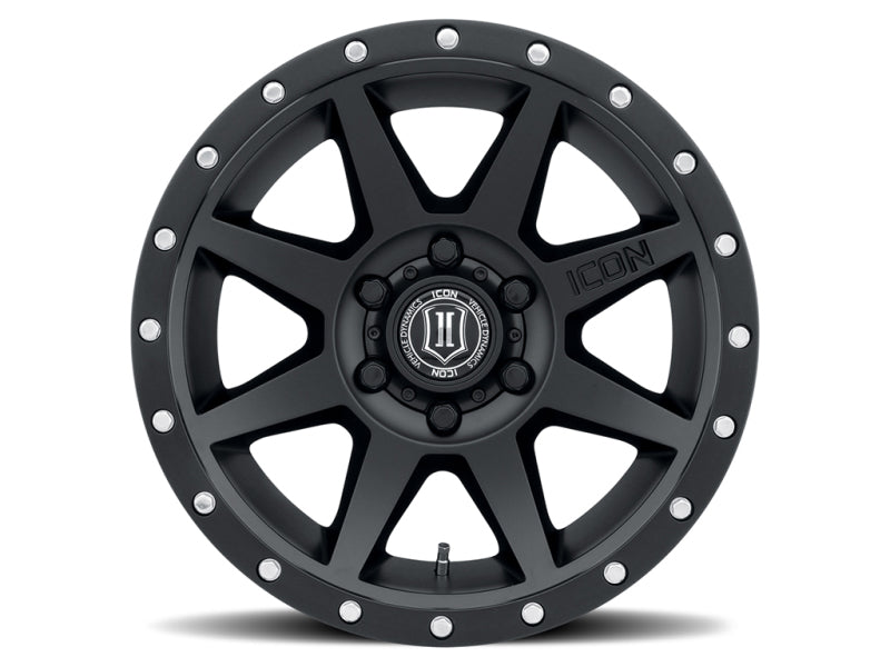 Rueda ICON Rebound 17x8.5 6x5.5 25 mm de desplazamiento 5.75 in BS 95.1 mm de diámetro interior en negro satinado