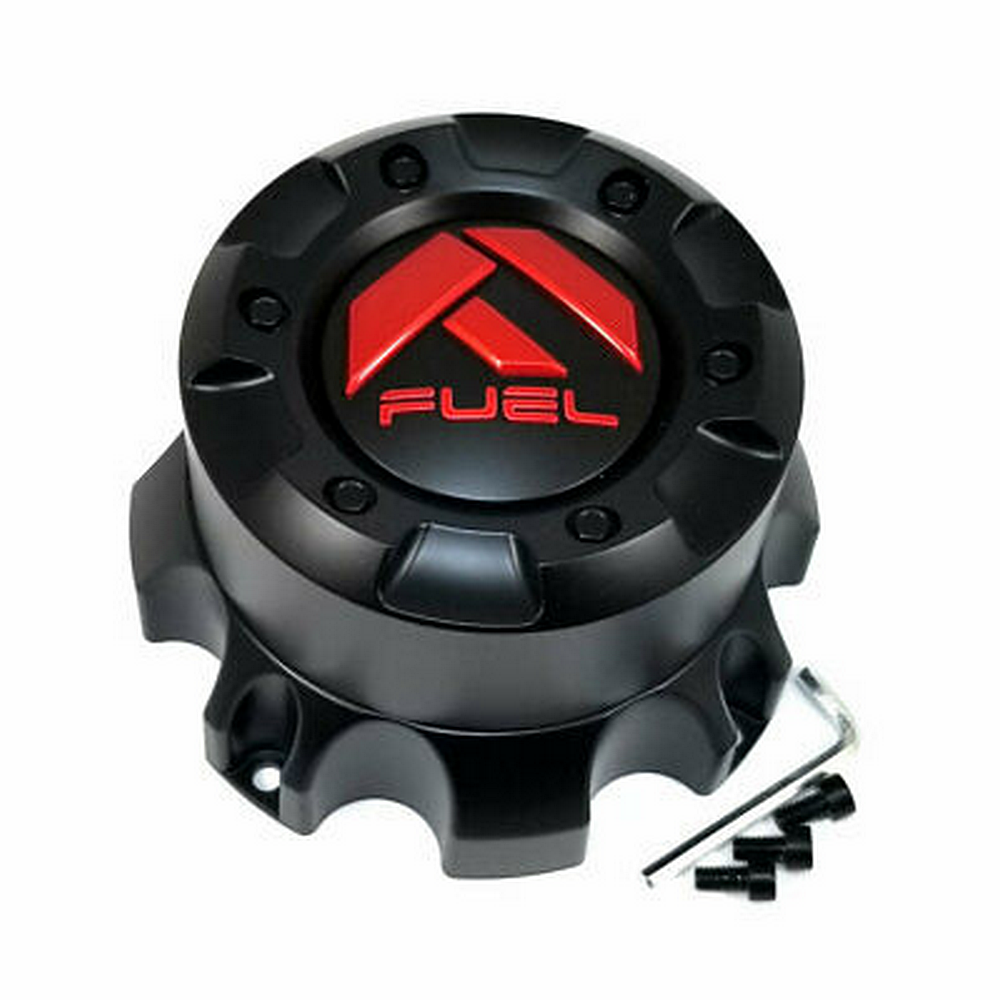 FUEL GL-BLACK RED LOGO 8 LUG CAP - TALL