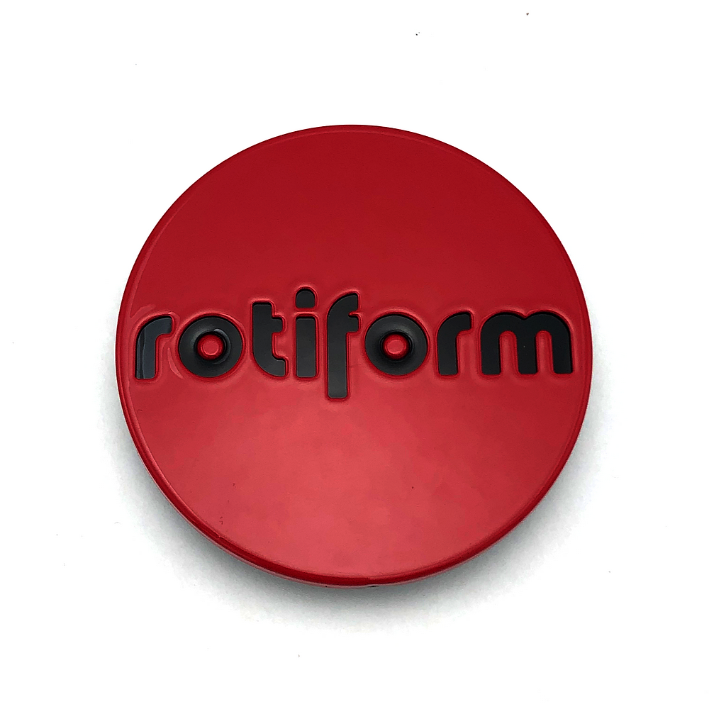 ROTIFORM 2.36"SNAP IN CAP-RED W/BLK LOGO