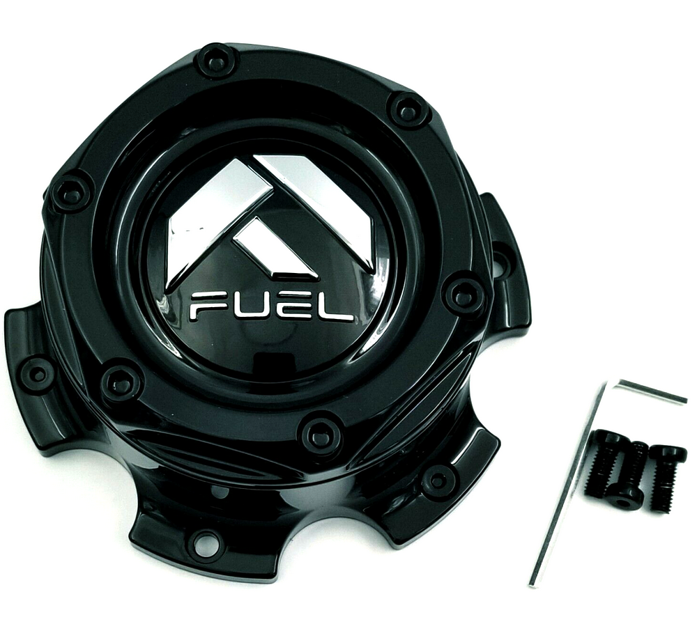 FUEL DUALLY 10X225 FRONT CAP-GLOSS BLK