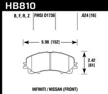 Cargar imagen en el visor de la galería, Hawk 14-17 Infiniti Q50 HPS 5.0 Front Brake Pads