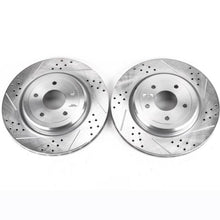 Cargar imagen en el visor de la galería, Power Stop 06-13 Chevrolet Corvette Rear Evolution Drilled &amp; Slotted Rotors - Pair