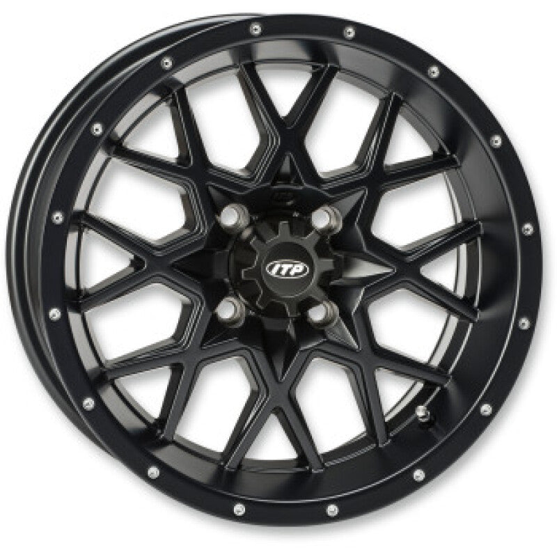 ITP Hurricane 18x6.5 / 4x156 BP / 4+2.5 Offset Gloss Black w/ Milled Edges Wheel