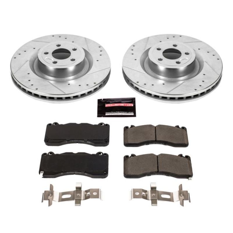 Power Stop Z23 Evolution Front Brake Kit — Fits 2015-2022 Ford Mustang GT, Bullitt, Mach 1